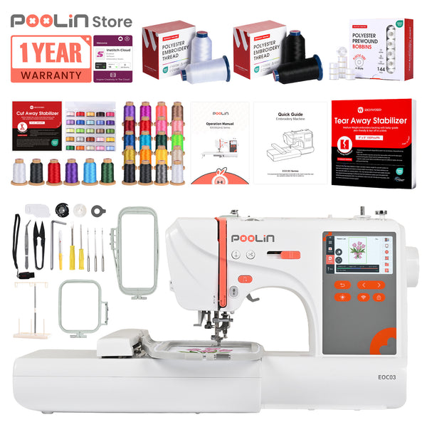 PooLin EOC03 Affordable Entry-Level Automatic Embroidery Machine for Beginners