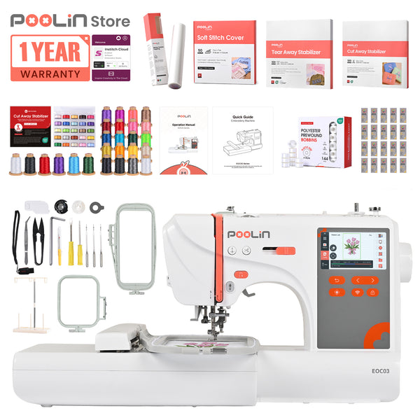 PooLin EOC03 Affordable Entry-Level Automatic Embroidery Machine for Beginners