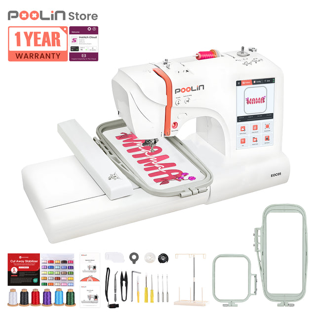 PooLin EOC05 Your First Large-Screen Home Embroidery Machine