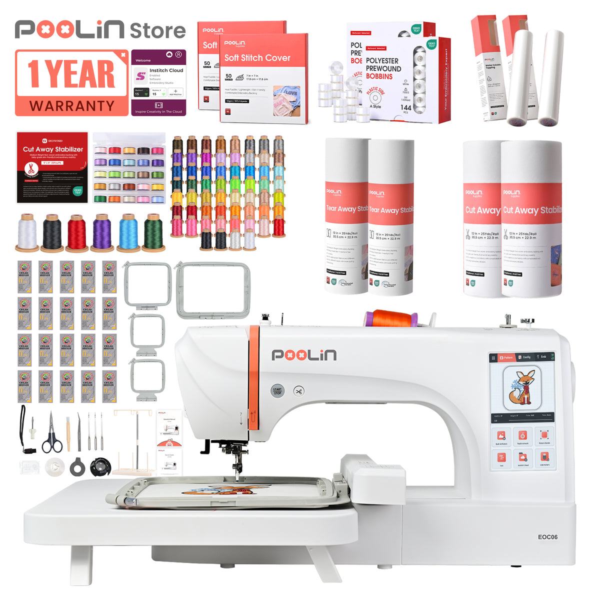 PooLin EOC06 Your First Flagship Home Embroidery Machine