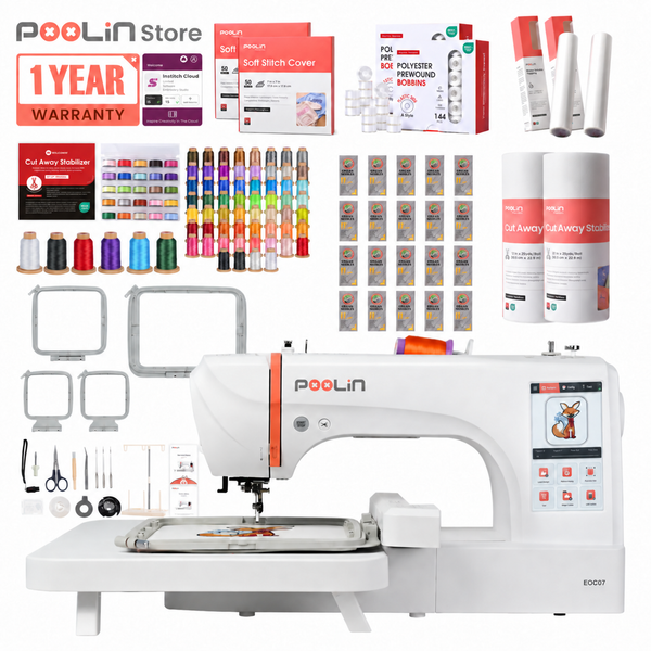 PooLin EOC07 7.9"x15" Embroidery Area Computerized Home Pro Embroidery Machine