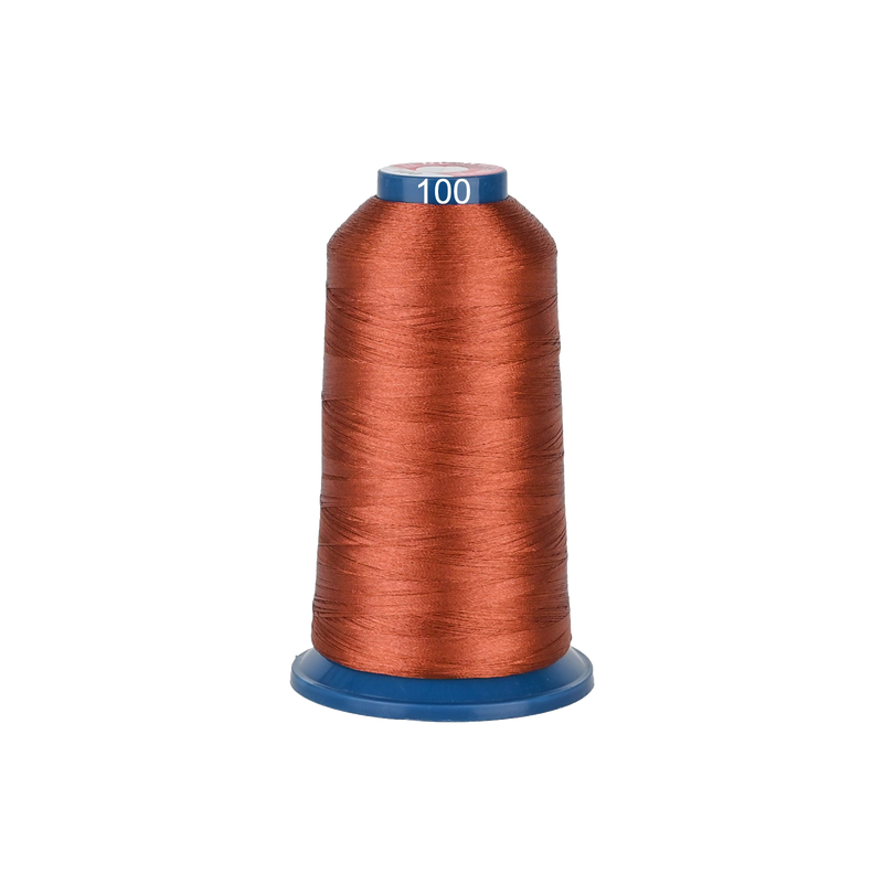 PooLin Polyester Embroidery Thread, 4000m 108D/2 40WT, Color 100 Brown