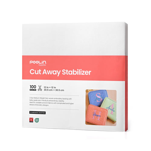 PooLin Cut Away Embroidery Stabilizer Backing Sheets 2.5oz 9in x 9in 100pcs