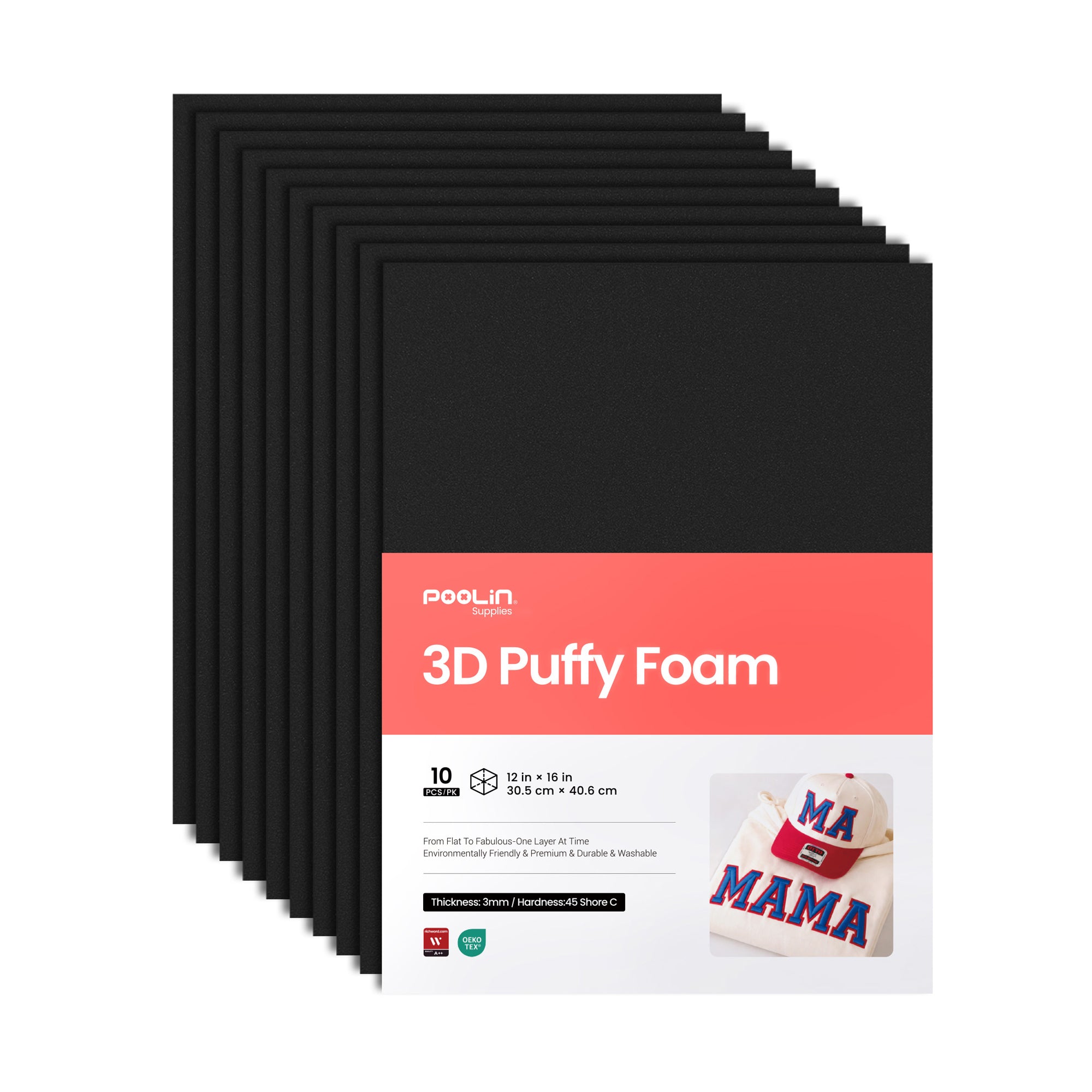 PooLin 3D Puff Embroidery Foam Sheets – Bold 3D for Everyday Embroidery