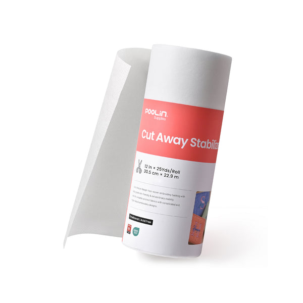 PooLin 2.5oz Cut-Away Embroidery Stabilizer – Strong Support, Softer Feel
