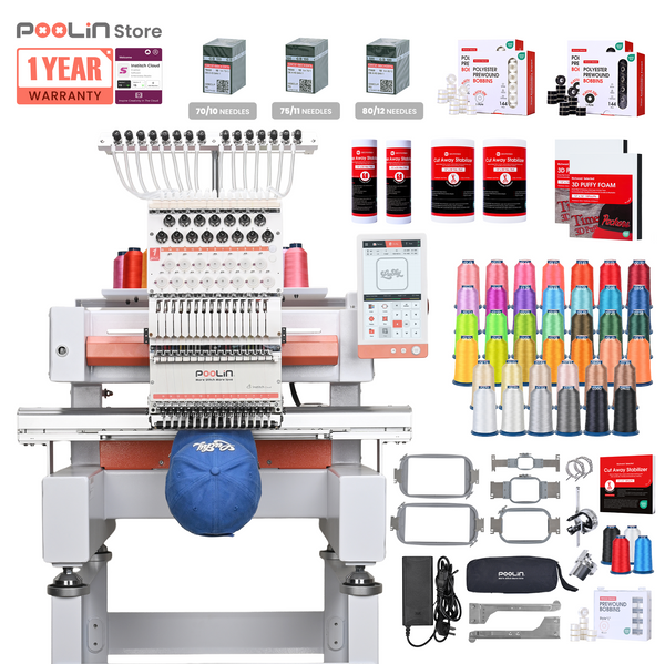 PooLin EOV 15-Needle Commercial Embroidery Machine Built for Hats. Made for More.