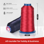 PooLin Polyester Embroidery Thread, 4000m 108D/2 40WT, Color 59 Pink
