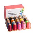 PooLin Embroidery Thread Set 20 Colors 800m 108D/2 40WT Polyester Thread
