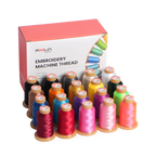PooLin Embroidery Thread Set 20 Colors 800m 108D/2 40WT Polyester Thread