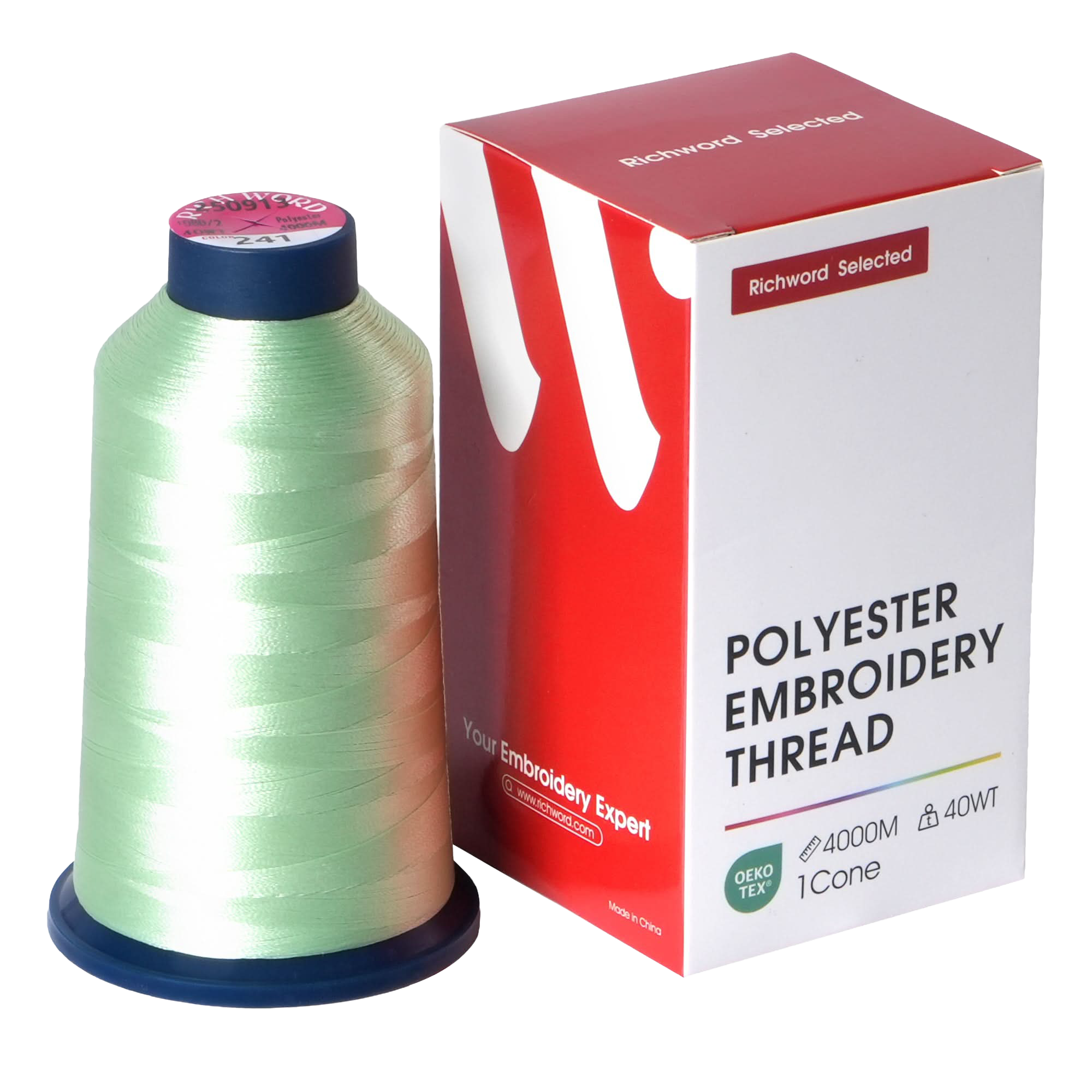 PooLin Polyester Embroidery Thread, 4000m 108D/2 40WT, Color 241 Green