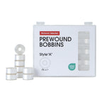 Poolin Prewound Bobbins Richword Selected White 25pcs Size A Bobbins, Plastic Sided, 70D/2(60WT) Polyester Bobbin Thread for Single Needle Embroidery and Sewing Machine