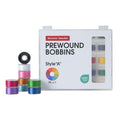 Poolin Prewound Bobbins Richword Selected 25PCS Colors Size A, Plastic Sided, 70D/2(60WT) Polyester Bobbin Thread for Single Needle Embroidery and Sewing Machine