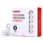 Poolin Prewound Bobbins , SizeL(SA155) , Paper Sided , 75D Polyester Bobbin Thread , 144pcs , Richword Selected , for Commercial Multi Needles Embroidery Machine , White