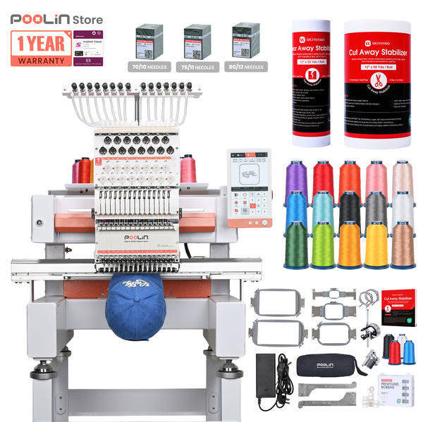 PooLin EOV 15-Needle Commercial Embroidery Machine Built for Hats. Made for More.
