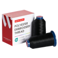 PooLin Polyester Embroidery Thread Set 2 Rolls Black 4000m 40WT 4374Y