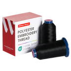 PooLin Polyester Embroidery Thread Set 2 Rolls Black 4000m 40WT 4374Y
