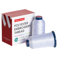 PooLin Polyester Embroidery Thread Set 2 Rolls White 4000m 40WT 4374Y