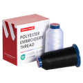 PooLin Polyester Embroidery Thread Set 2 Rolls White & Black 4000m 40WT 4374Y