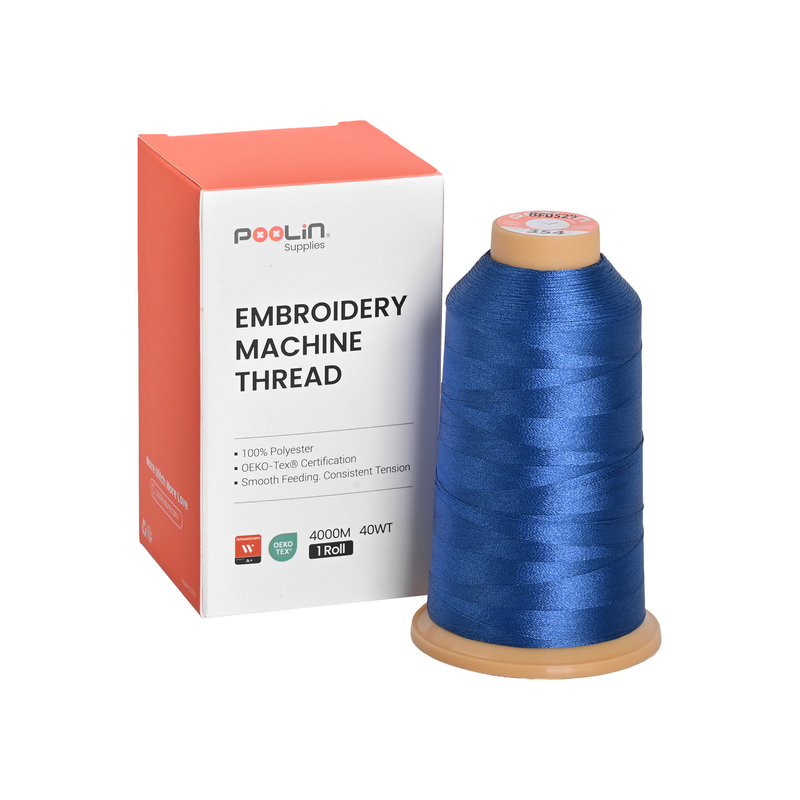 PooLin Polyester Embroidery Thread, 4000m 108D/2 40WT, Color 354 Deep Royal Blue