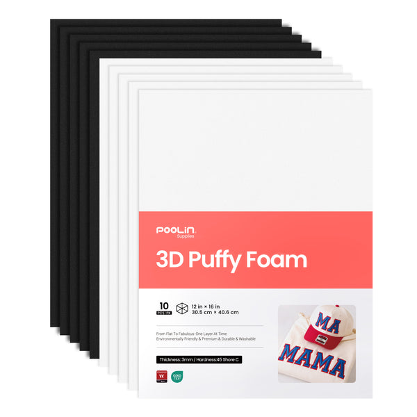 PooLin 3D Puff Embroidery Foam Sheets – Bold 3D for Everyday Embroidery