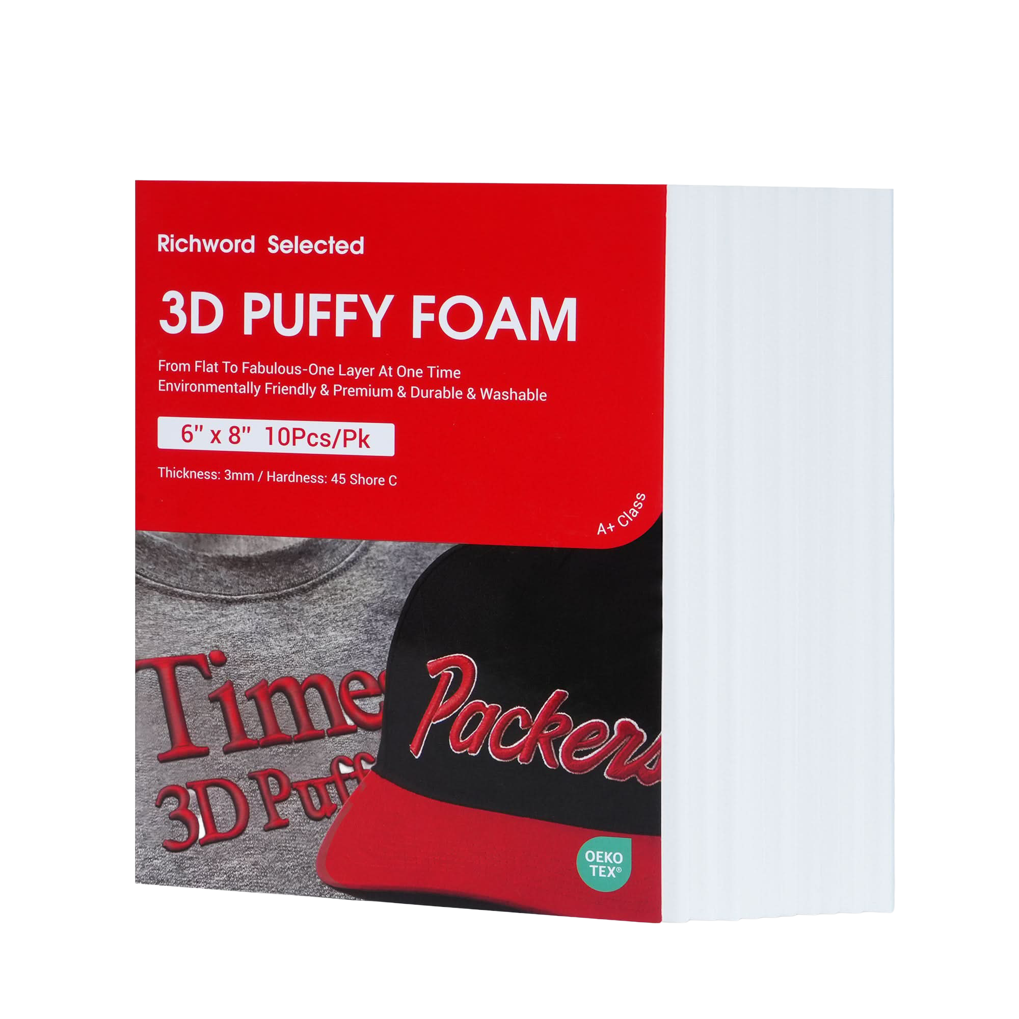 PooLin 3D Puff Embroidery Foam Sheets 3mm Thick 6 x 8 Inch White 10pcs