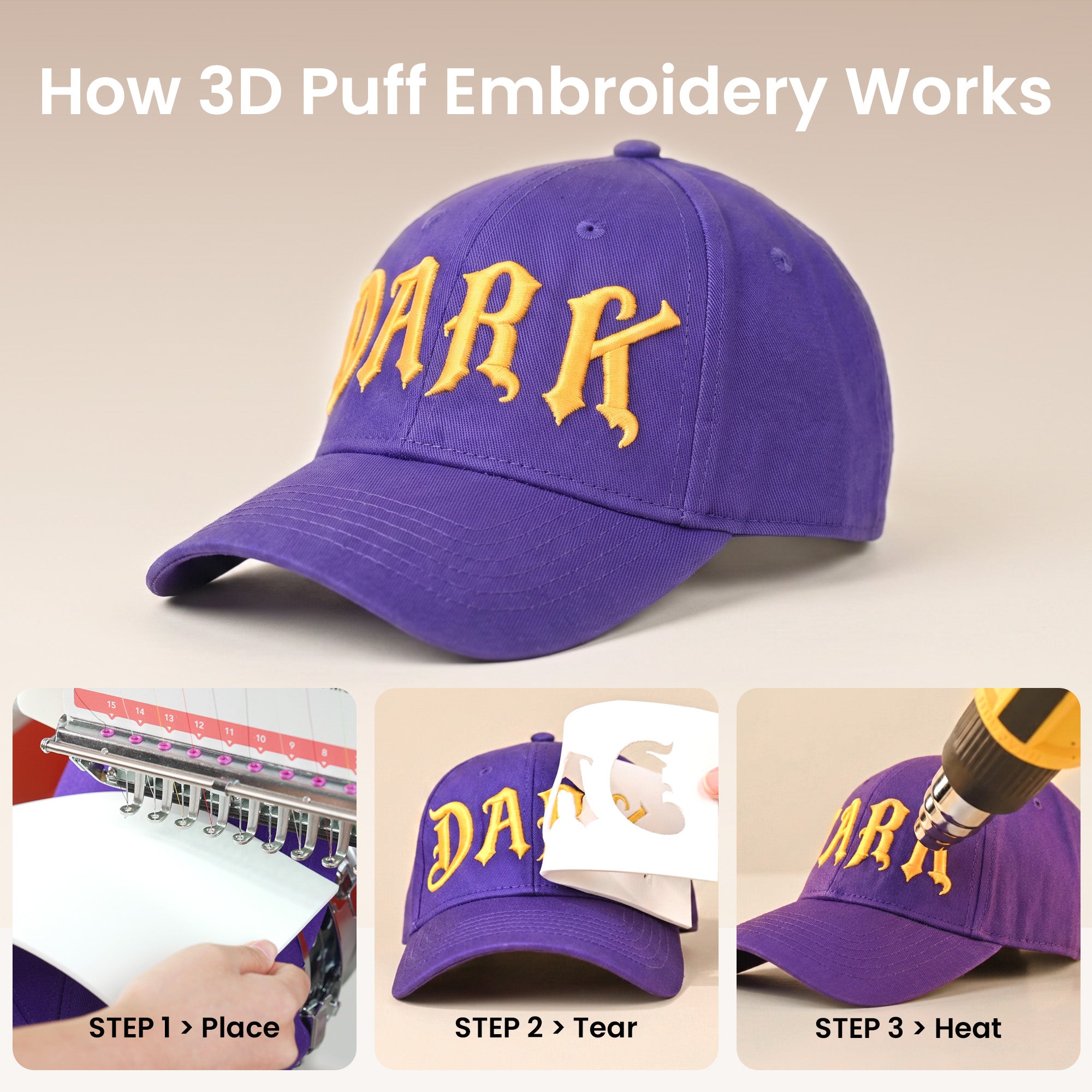 PooLin 3D Puff Embroidery Foam Sheets – Bold 3D for Everyday Embroidery