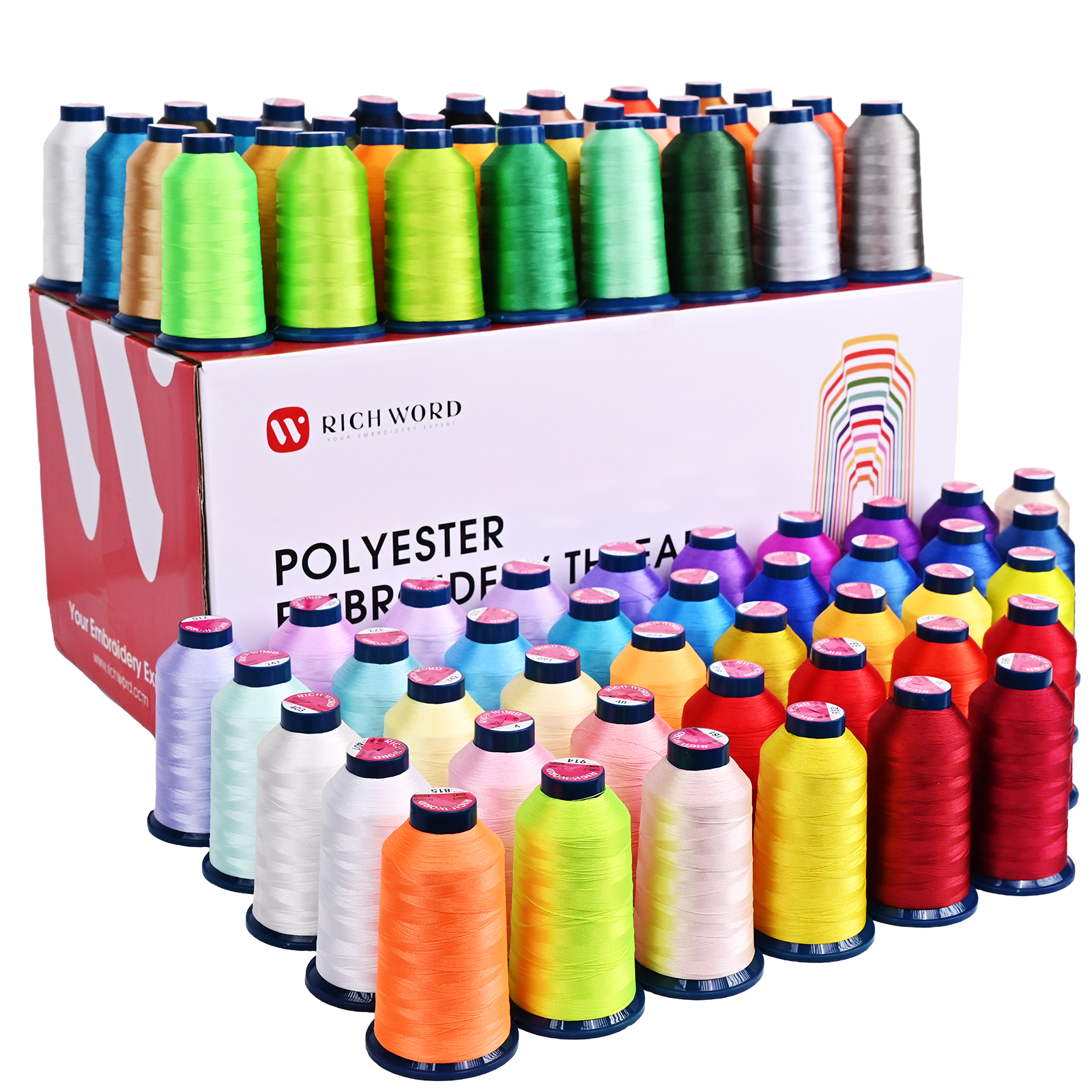 PooLin Polyester Embroidery Thread Set 100 Colors 4000m 108D/2 40WT