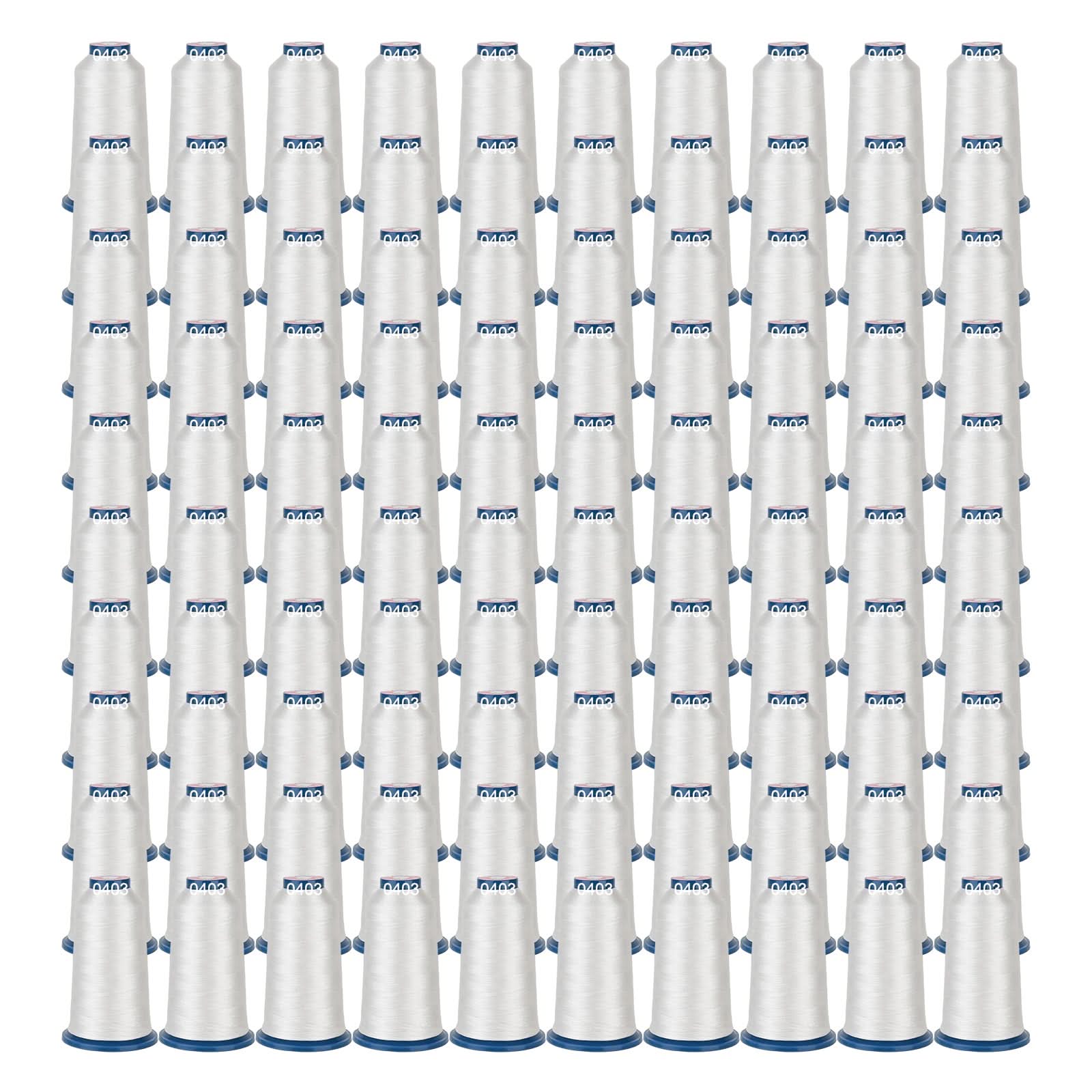 PooLin Polyester Embroidery Thread Set 100 Rolls White 403 4000m 108D/2 40WT