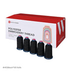 PooLin Polyester Embroidery Thread Set 100 Rolls Black 402 4000m 108D/2 40WT