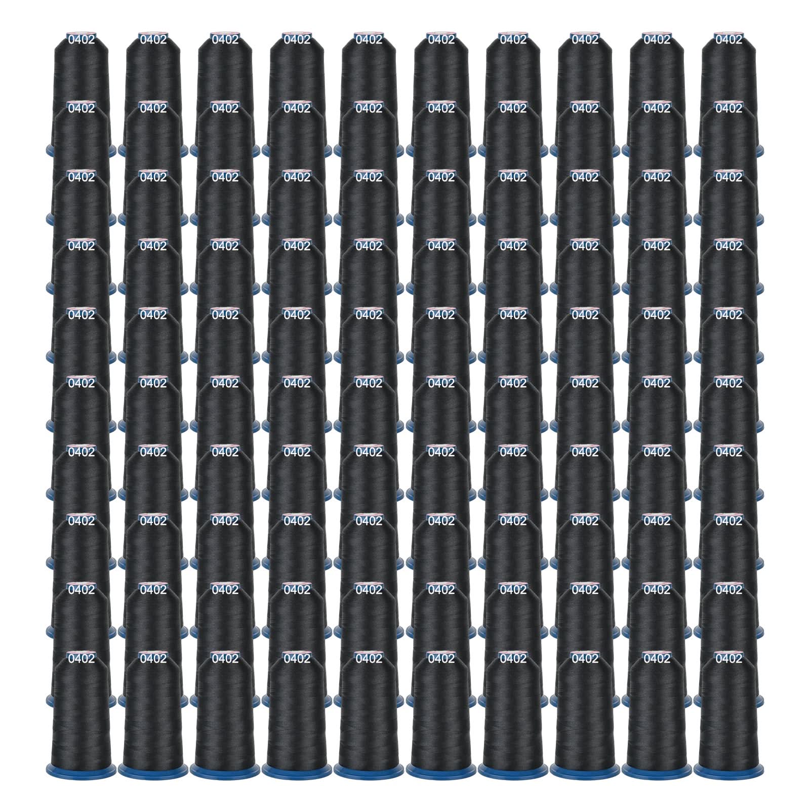 PooLin Polyester Embroidery Thread Set 100 Rolls Black 402 4000m 108D/2 40WT