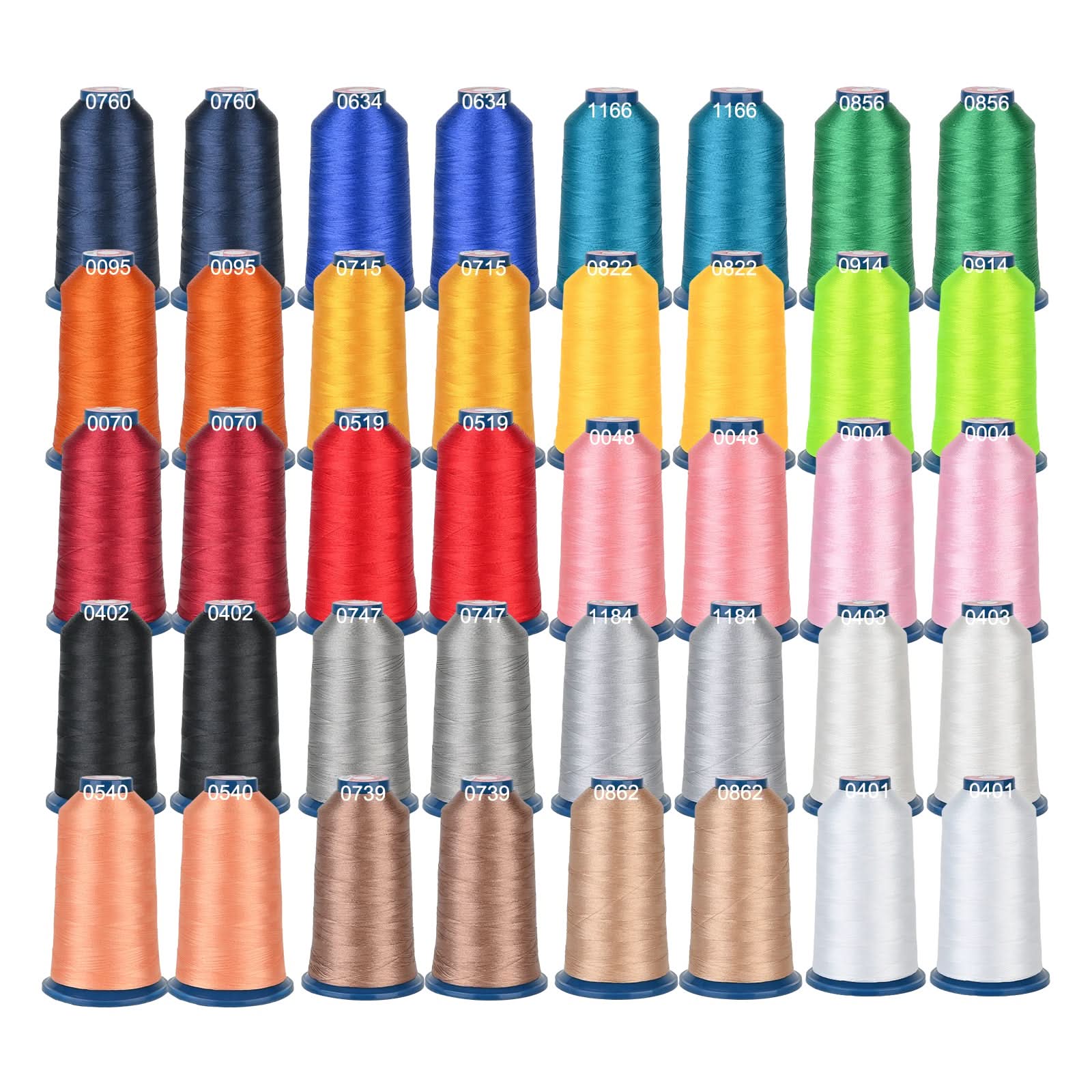 4000m*40rolls*20 hot colors Richword 108D/2 40wt Polyester Embroidery Thread