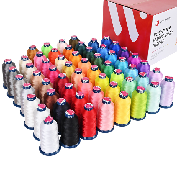 PooLin Polyester Embroidery Thread Set 60 Colors 4000m 108D/2 40WT