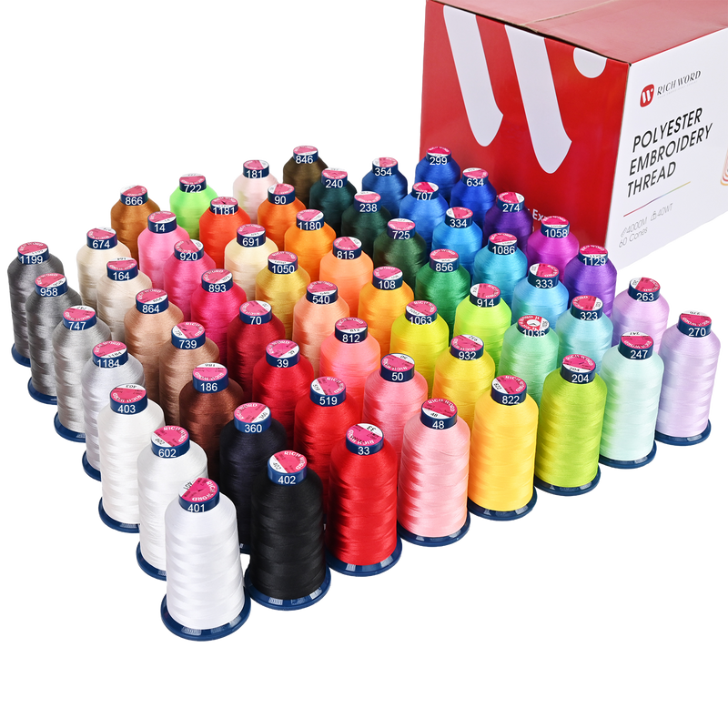 4000m*60colors Richword 108D/2 40wt Polyester Embroidery Thread / Sewing Thread
