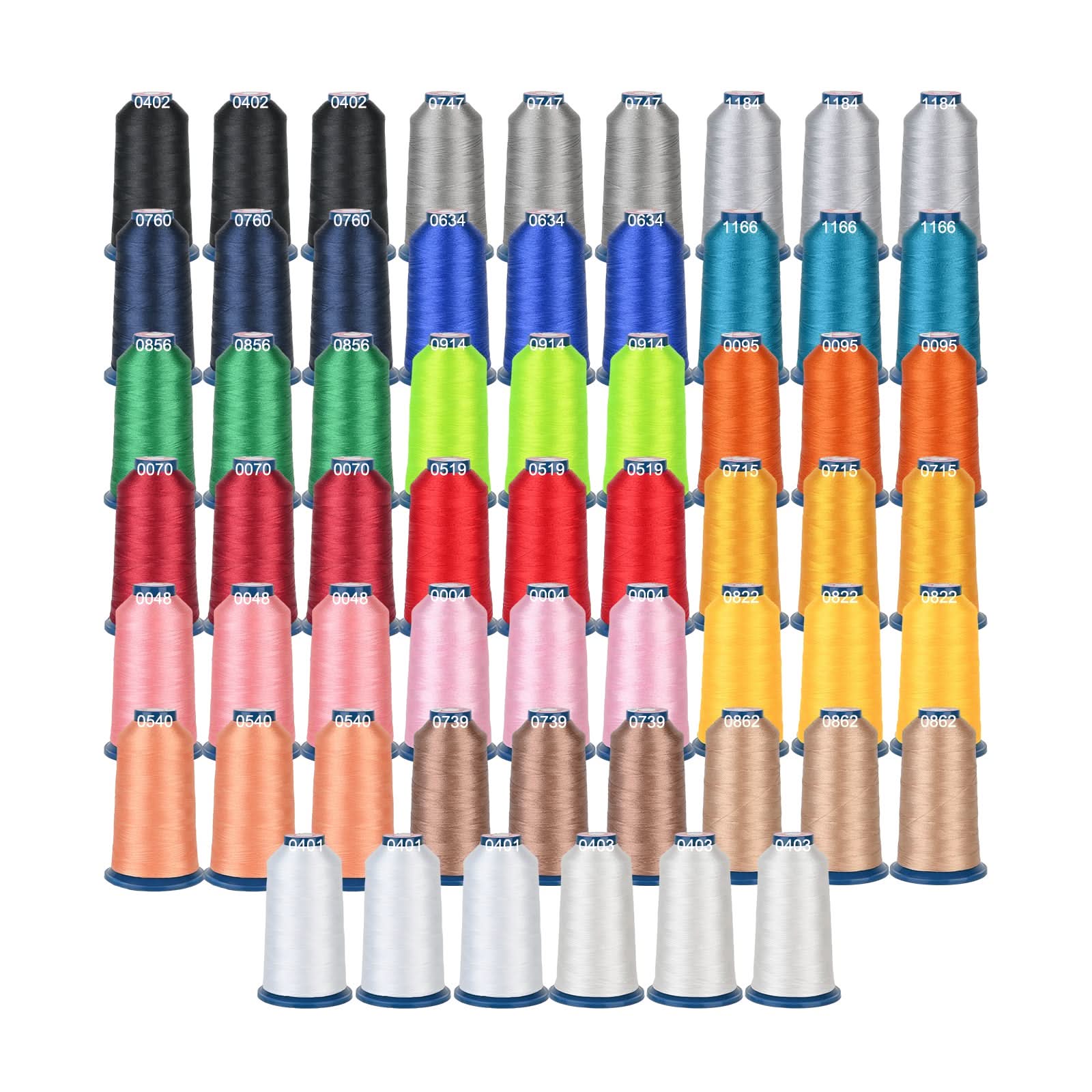 4000m*60rolls*20 hot colors Richword 108D/2 40wt Polyester Embroidery Thread