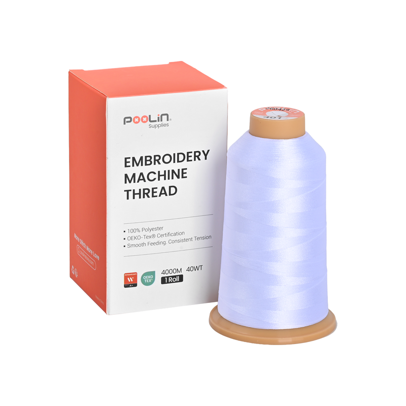PooLin Polyester Embroidery Thread, 4000m 108D/2 40WT, Color 401 Classic