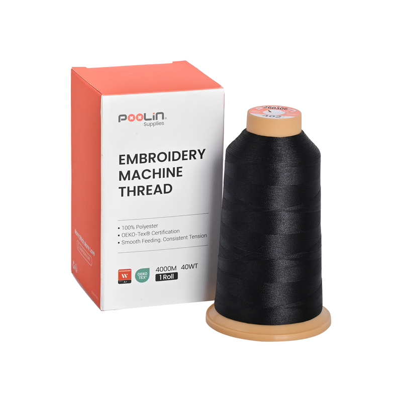 PooLin Polyester Embroidery Thread, 4000m 108D/2 40WT, Color 402 Classic