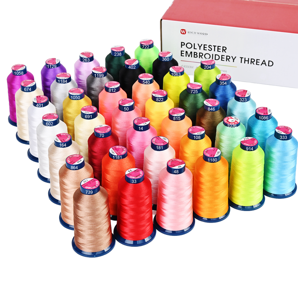 PooLin Polyester Embroidery Thread Set 40 Colors 4000m 108D/2 40WT