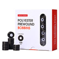 Poolin Prewound Bobbins Richword Selected 144pcs (Style L) Sideless, 75D/2 (60WT) Polyester Bobbin Thread for Commercial Multi-Needle Embroidery Machines, Black