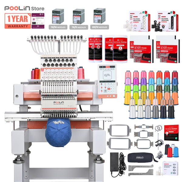 PooLin EOV 15-Needle Commercial Embroidery Machine Built for Hats. Made for More.