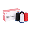 PooLin Polyester Embroidery Thread Set 4-Pack Black White Red 4000m 108D/2 40WT