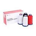 PooLin Polyester Embroidery Thread Set 4-Pack White Black Red 4000m 108D/2 40WT