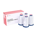 PooLin Polyester Embroidery Thread Set 4-Pack White 401 4000m 108D/2 40WT