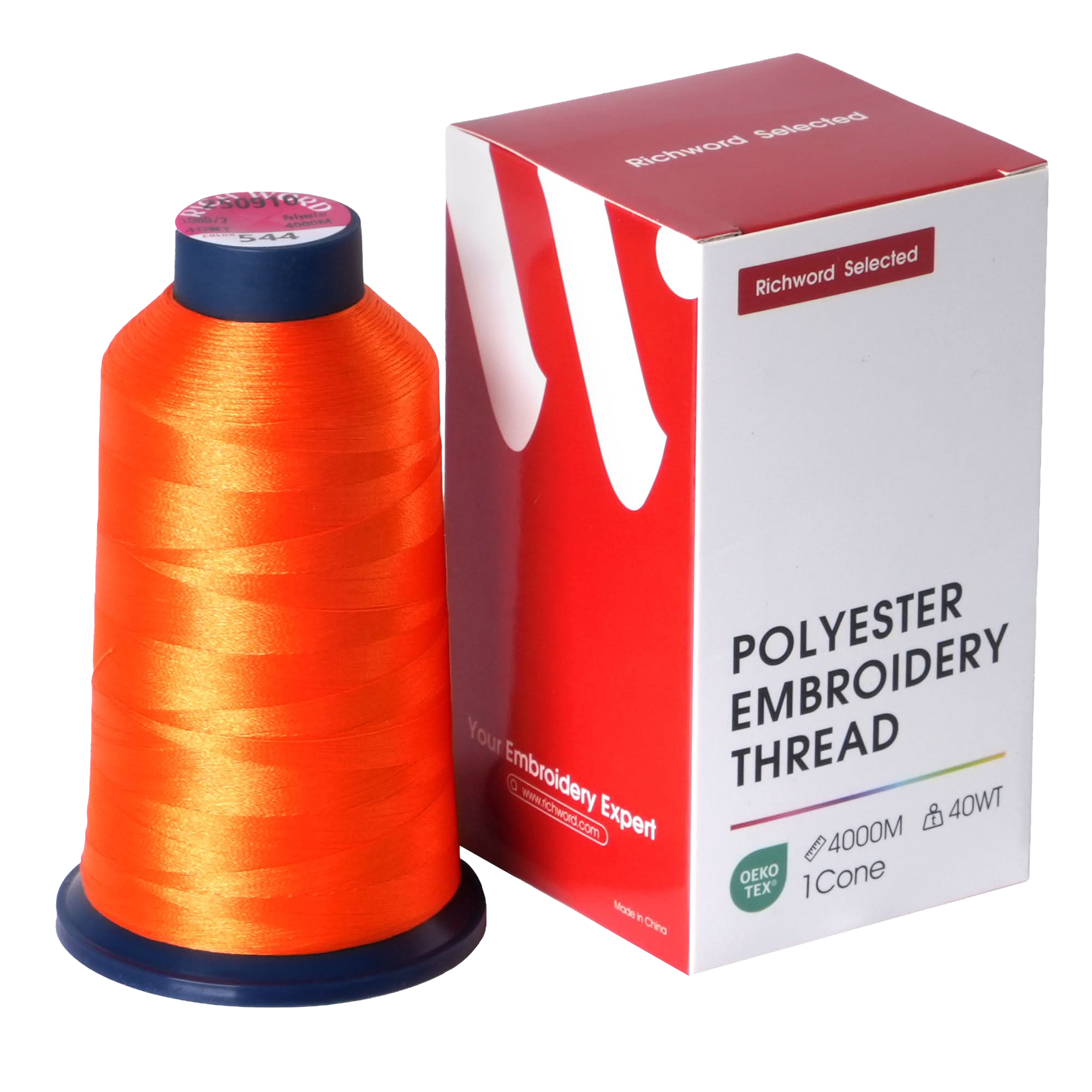 PooLin Polyester Embroidery Thread, 4000m 108D/2 40WT, Color 544 Yellow