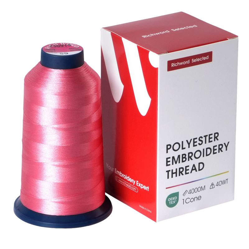 2026 Richword Selected 4000m 108D/2 40wt Polyester Thread-59-Pink