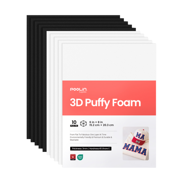 PooLin 3D Puff Embroidery Foam Sheets – Bold 3D for Everyday Embroidery