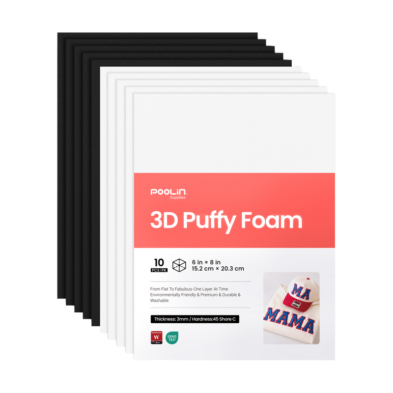 PooLin 3D Puff Embroidery Foam Sheets – Bold 3D for Everyday Embroidery