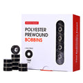 Poolin Style L 70D/2 (60WT) Prewound Bobbins · Black (144 Pcs)