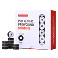 Poolin Prewound Bobbins , SizeL(SA155) , Paper Sided , 70D Polyester Bobbin Thread , 144pcs , Richword Selected , for Commercial Multi Needles Embroidery Machine , Black