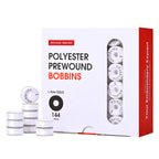 Poolin Prewound Bobbins , SizeL(SA155) , Paper Sided , 70D Polyester Bobbin Thread , 144pcs , Richword Selected , for Commercial Multi Needles Embroidery Machine , White