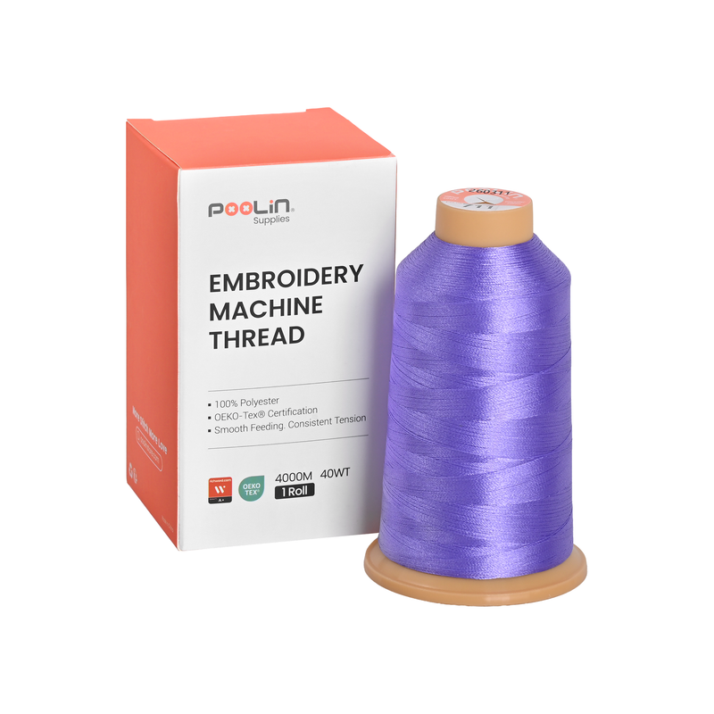 PooLin Polyester Embroidery Thread, 4000m 108D/2 40WT, Color 711 Periwinkle Purple
